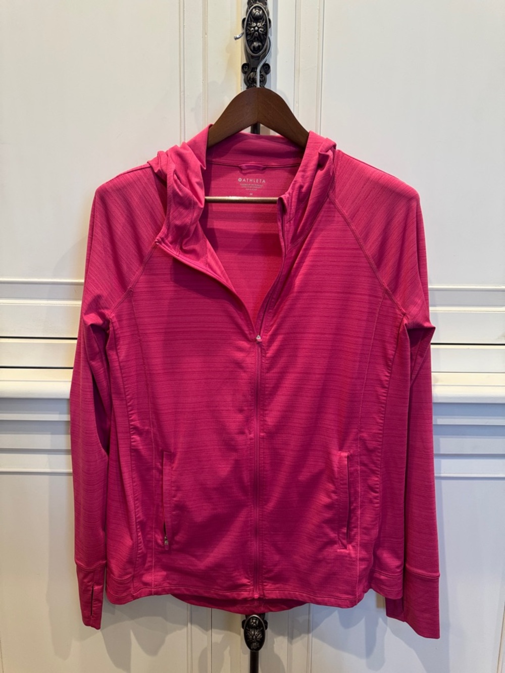 Athleta Hot Pink Hooded Zip Jacket